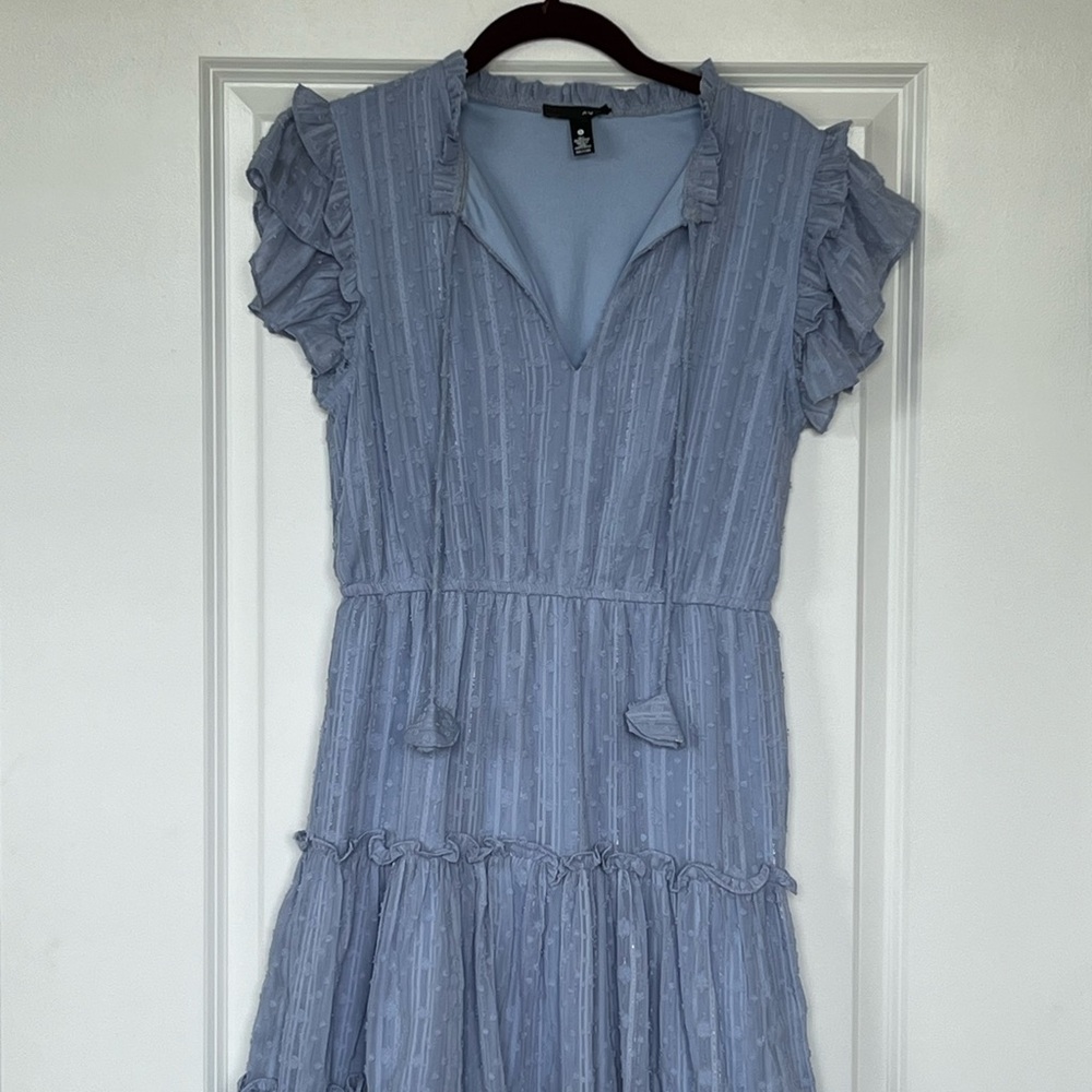 Aqua Light Blue Ruffled Dress